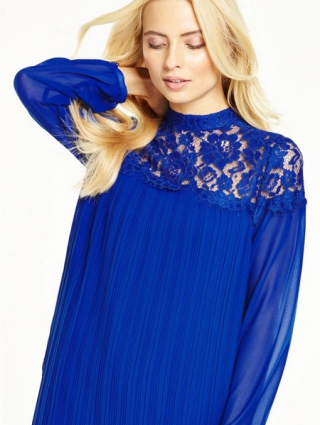 Lace Pleated Tunic Dress