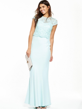 Lace Overlay Maxi Dress