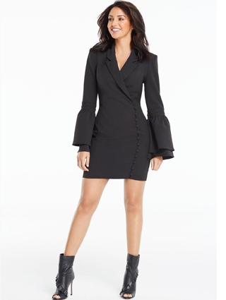 Button Side Tux Dress