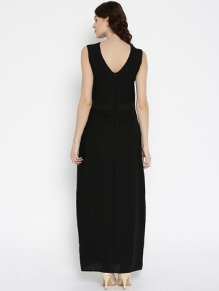 Black Solid Maxi Dress art56899