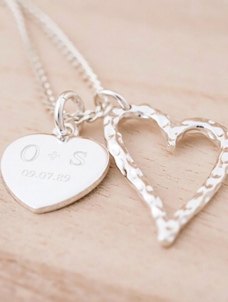 Double Heart Pendant Necklace