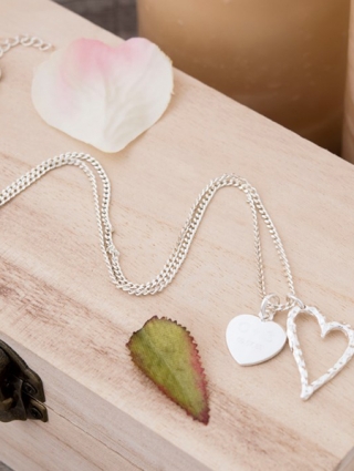 Double Heart Pendant Necklace