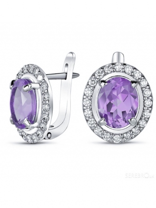 Silver Earrings with  Alexandrite