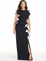 Ruffle Front Maxi Dress