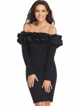 Ruffle Long Sleeve  Dress