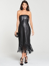 Leather Bardot Midi Dress