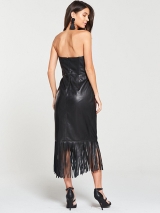 Leather Bardot Midi Dress