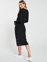 Midi Ribbed Button Dress