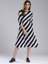 White & Black Striped Dress