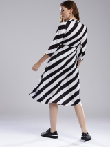 White & Black Striped Dress