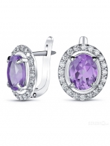 Silver Earrings with  Alexandrite