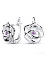 Silver Earrings Roses